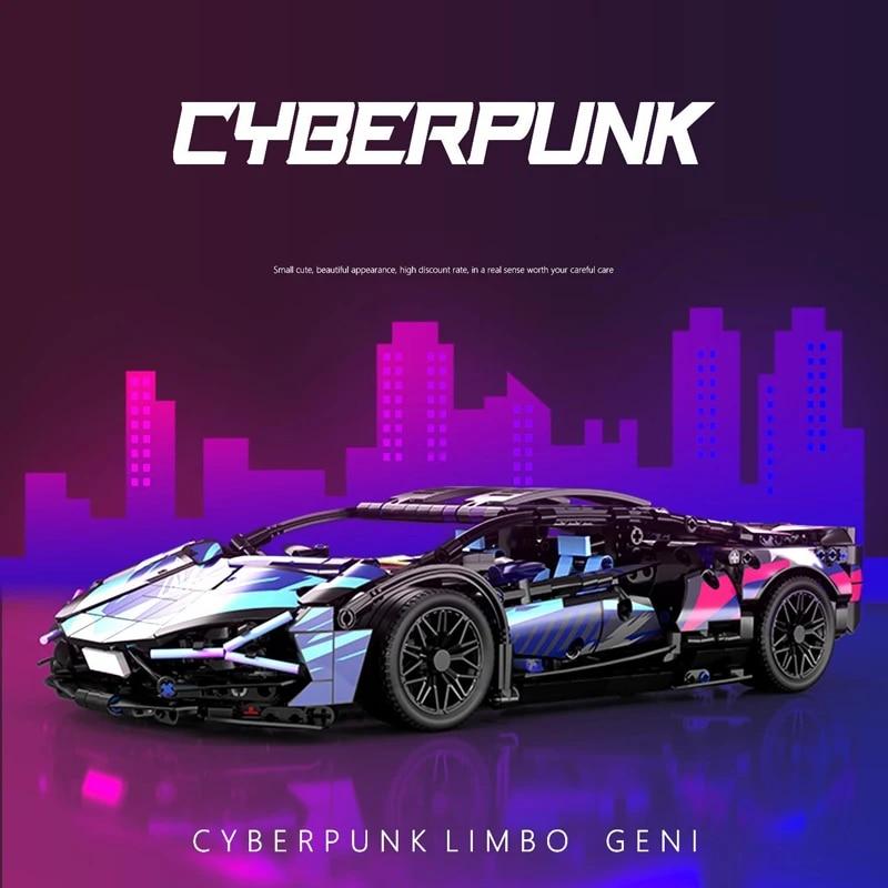 City Technical Purple Sport Racing Car Building Blocks Model Super Speed Vehicle Assemble Toy Bricks for Kids Gifts