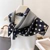 Luxury Dot Print Designer 70cm Square Scarves Women's Silk Scarf Spring and Summer Bandana Small Hairbands Foulard Shawl