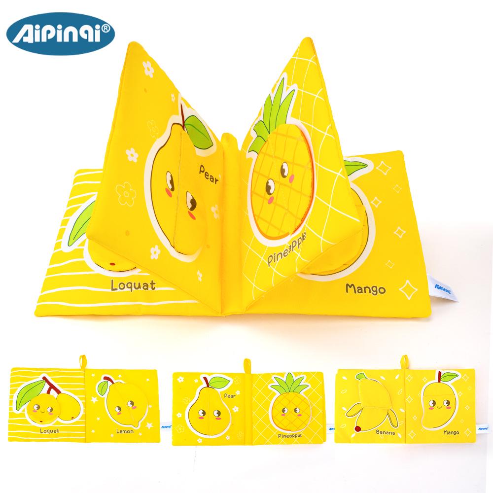 Tear-Resistant Chewable 3D Fruit Cloth Book for Infant & Toddler Early Education