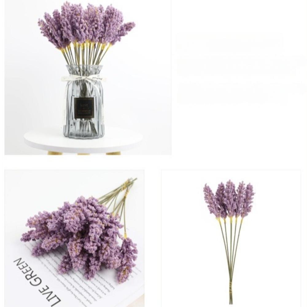 6 Pcs /Bundle Artificial Flowers Multi-purpose Plastic Fake Plants DIY Crafts Supplies Wheat Bouquet