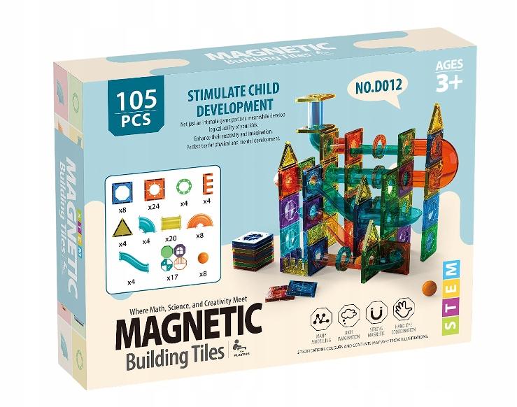 MAGNETIC BLOCKS 105pcs 3D LARGE CONSTRUCTION PANELS CREATIVE EDUCATIONAL