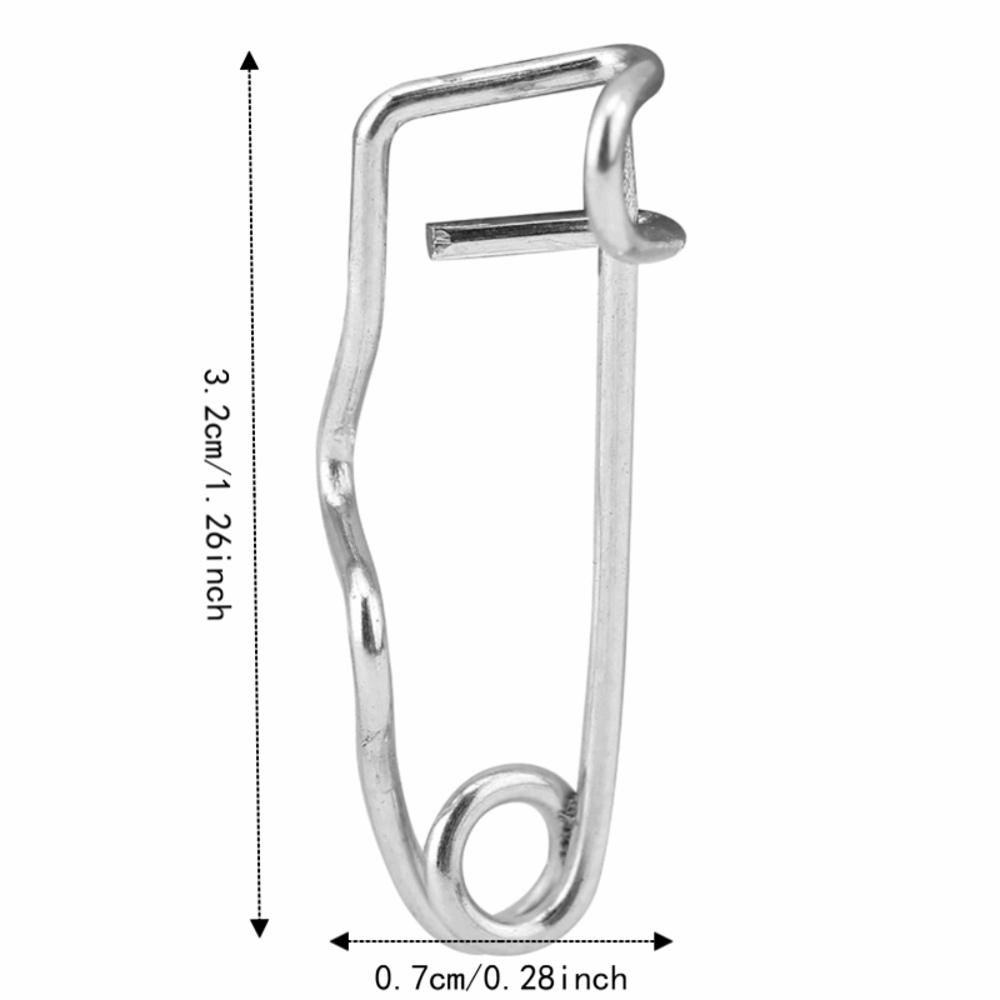 100Pcs Easy Insertion Curved Safety Pins Silver S-Shaped Pins Locking Pin Clasps  For Quilting