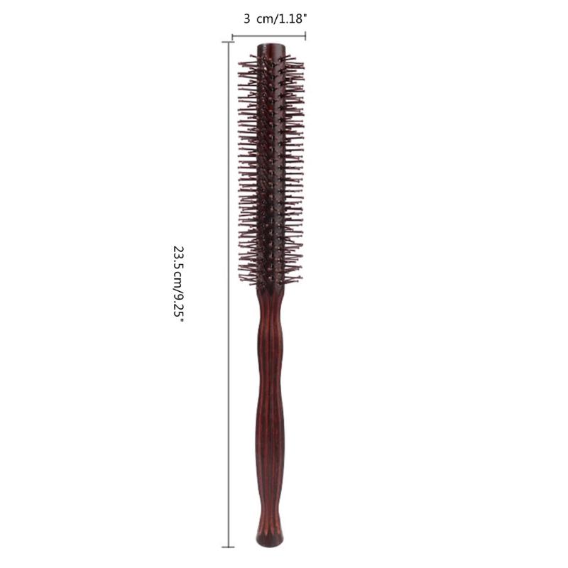 Kleine runde Haarbürste zum Föhnen mit weichen Nylonborsten Mini-Rollen-Stylingbürste für trockenes, lockiges Haar 1,18 Zoll