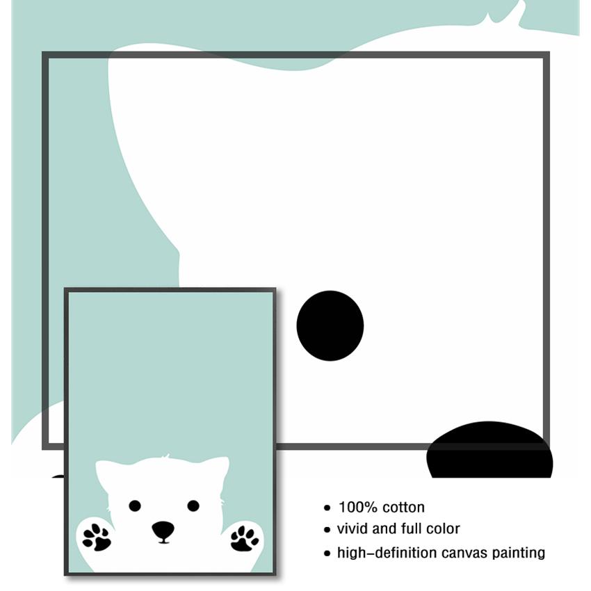 Wall Picture Baby Room Decoration Kawaii Bear Rabbit Canvas Art S Woodland Animal Cartoon Nursery Prints Painting