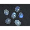10X12MM Natural Rainbow Moonstone Checker Cut Oval Cabochon Gemstone 6PcsLot C-1767
