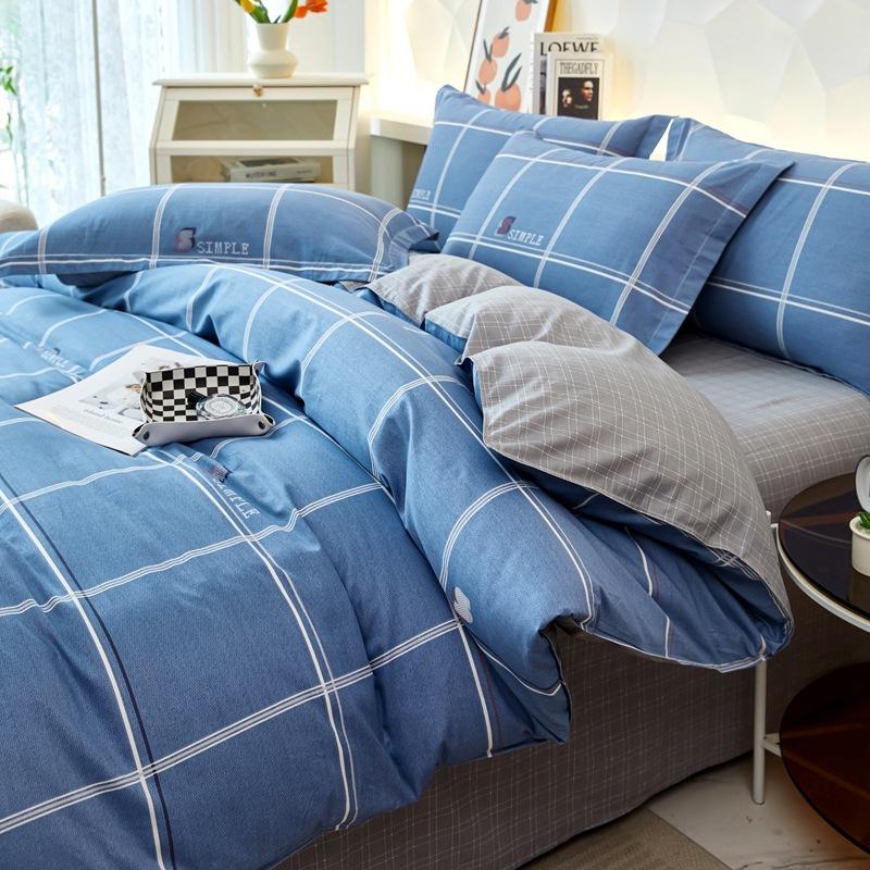 Printed Pure Cotton Student Dormitory Three-piece Four-piece Single Quilt Cover Sheet Pillowcase Duvet Cover