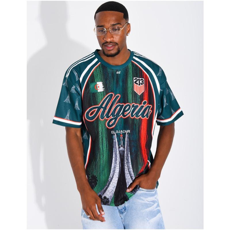 New Family Matching Algeria Culture Soccer Jersey ALGERIA Cursive Print Martyr Memorial Monument Breathable Mesh Football Top 2XL