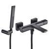 LAVEO Tores Black Wall-mounted Bathtub Faucet with Shower Set