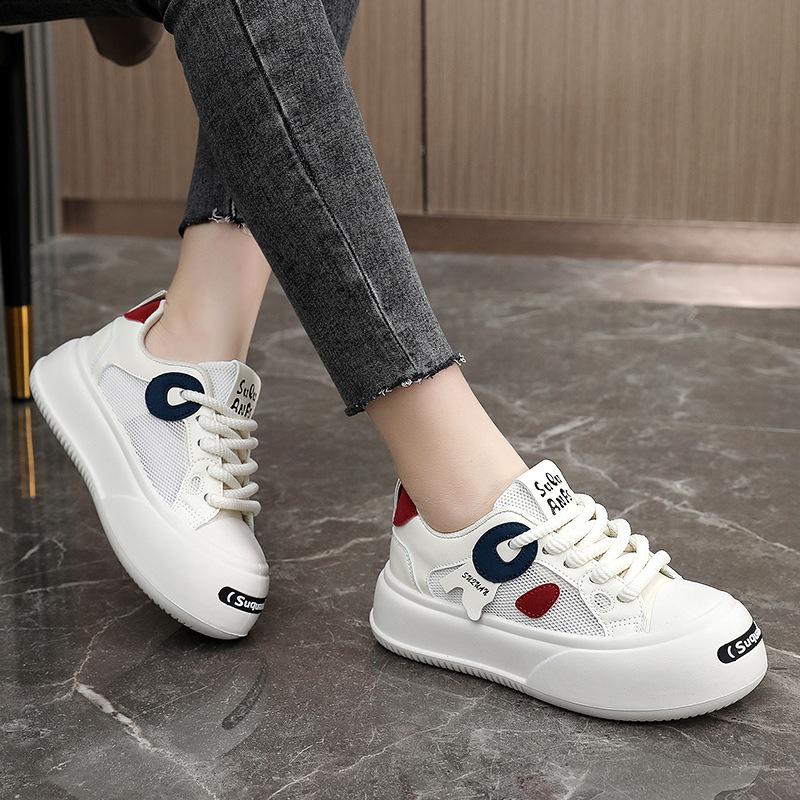 Spring 2025 New Little White Shoes For Women Korean Version Women's Thick Soled Height Increasing Sneakers Trendy Womens Shoes