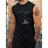 Unifarbenes Herren-Polyester-Tanktop ohne Ärmel, feuchtigkeitsableitend, knitterarm, geeignet für Fitnessstudio und Pendeln