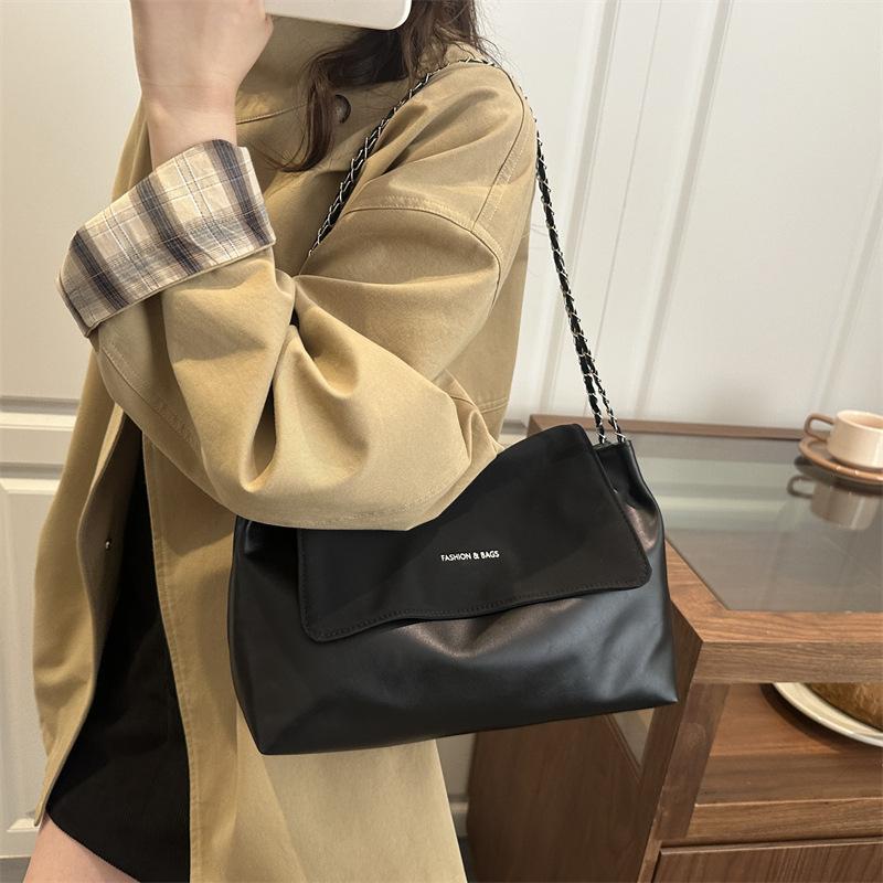 Nuove Borse a Tracolla Casual alla Moda per Donna Grande Capacità Vintage Borse da Spalla con Custodia Borsa a Catena Casual e Versatile con Texture