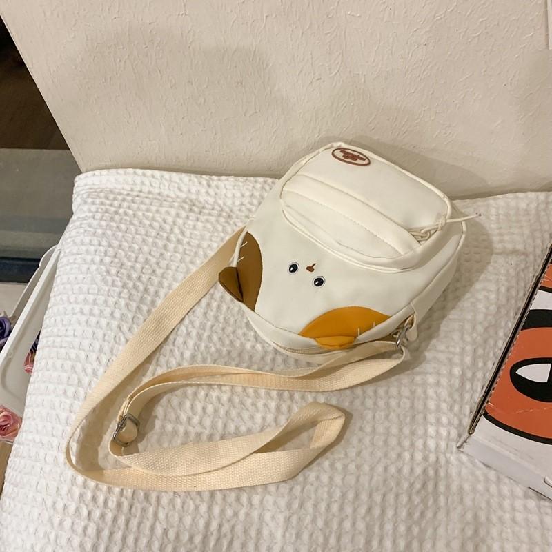 Cute Cat Mini Shoulder Bag With Nylon Material And Zipper Closure For Daily Casual Use