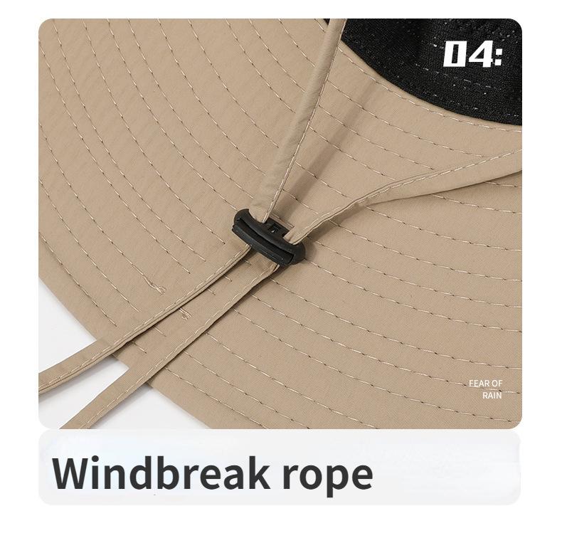 Summer Sunshade Fisherman Hat Men'S Uv Block Outdoor Fishing Waterproof Quick Drying Bucket Hat Large Wide Brim Cycling Hat