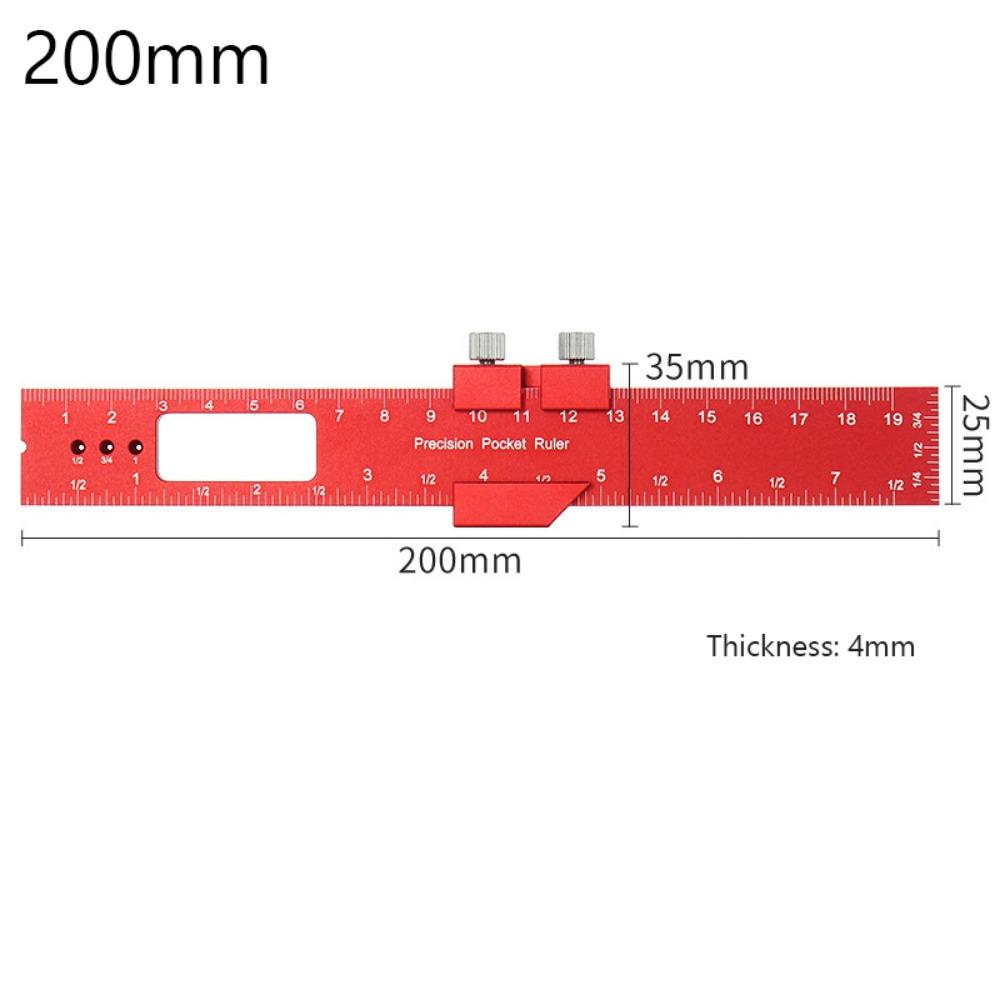 High-Precision Metric Measuring Tool With Slide Stop Positioning Gauge Ruler  Woodworking