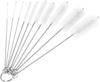 Bottle Cleaning Brushes, 8 Inch Nylon Tube Brush Set, Cleaner for Narrow Neck Bottles Cups with Hook, Set of 10pcs