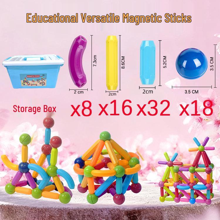 Magnetic Sticks Educational Toys: Large Particle Blocks for Early Childhood Learning and Assembly