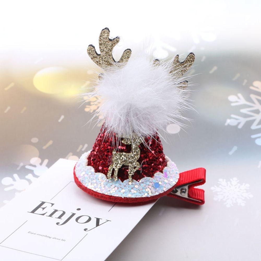 Zinc Zinc Alloy Bow Korean Style Headwear Christmas Hat Hairpin Christmas Hair Clip Kids Hair Accessories