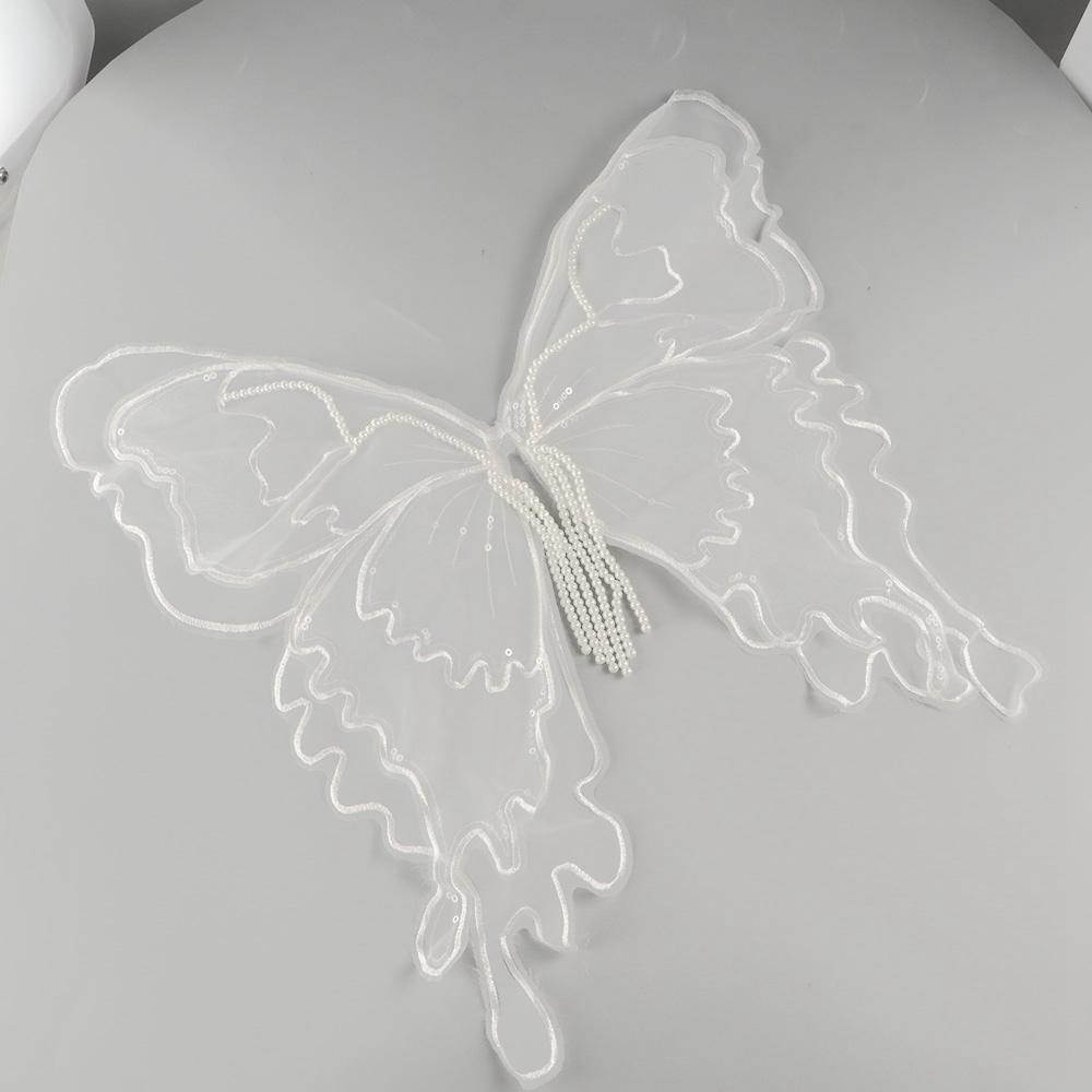 Tulle Butterfly Organza Appliques Lace Fabric 3D Wings Patch Butterfly Patch  Garment Sewing