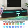 TV Lowboard mit LED-Beleuchtung, TV Schrank, Fernsehschrank Hochglanz, Fernsehtisch, Stehend TV-Regal, Fernsehtisch TV Board Rack, Plywood