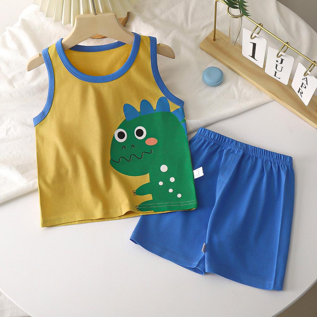 Children's Vest Set Boys' Shorts Summer Cotton New Baby Clothes Girls' Summer Clothes Summer Clothes Children's Clothes