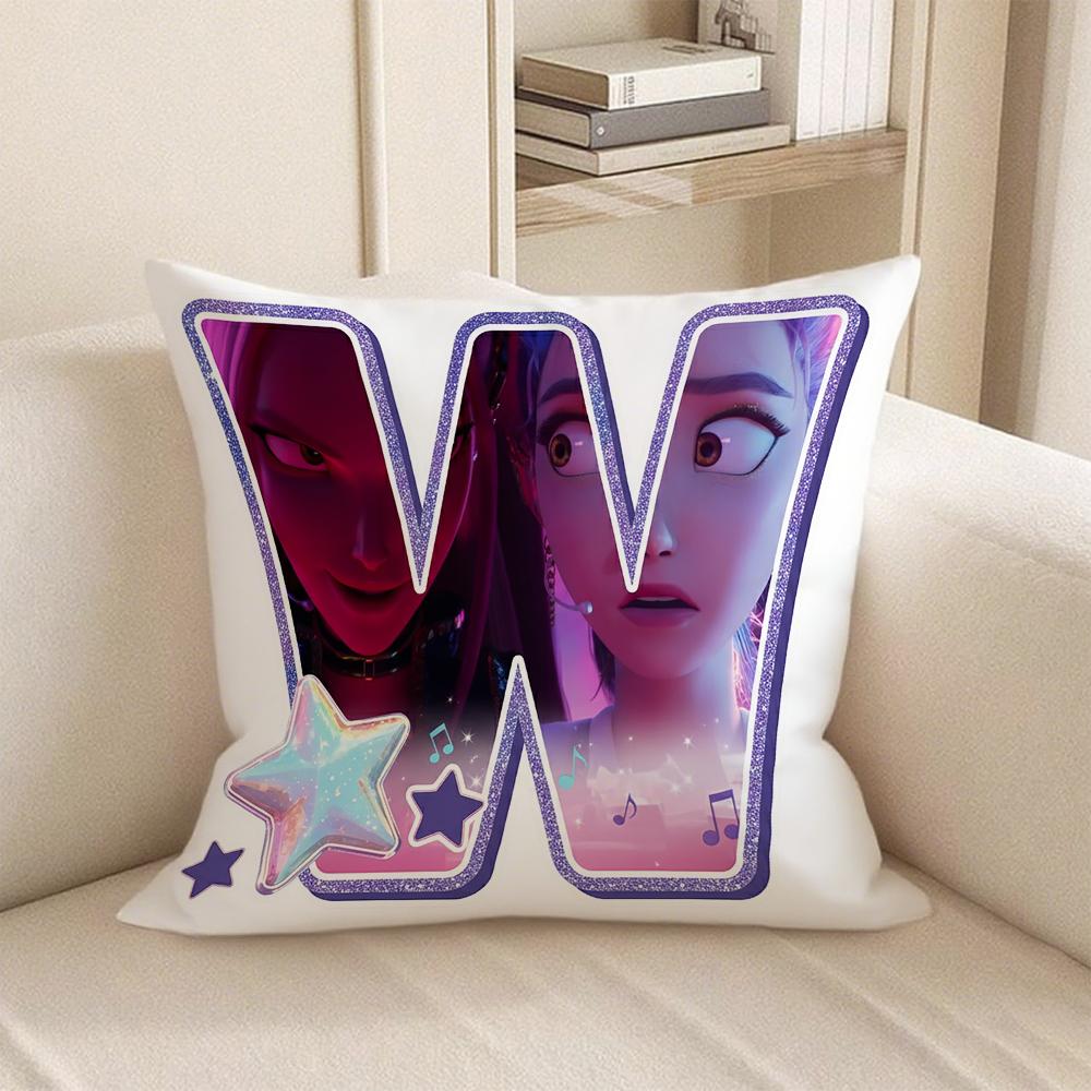 KPop Demon Hunters anime Style 26 letters popular Character Pillowcase fashion Home Decoration Items