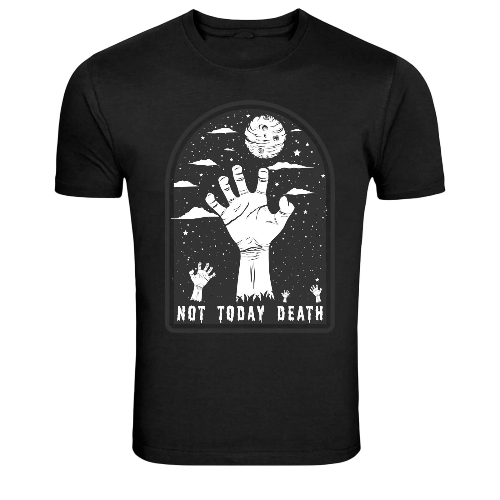 Not Today Death Zombie Hand Horror Graphic T-Shirt M