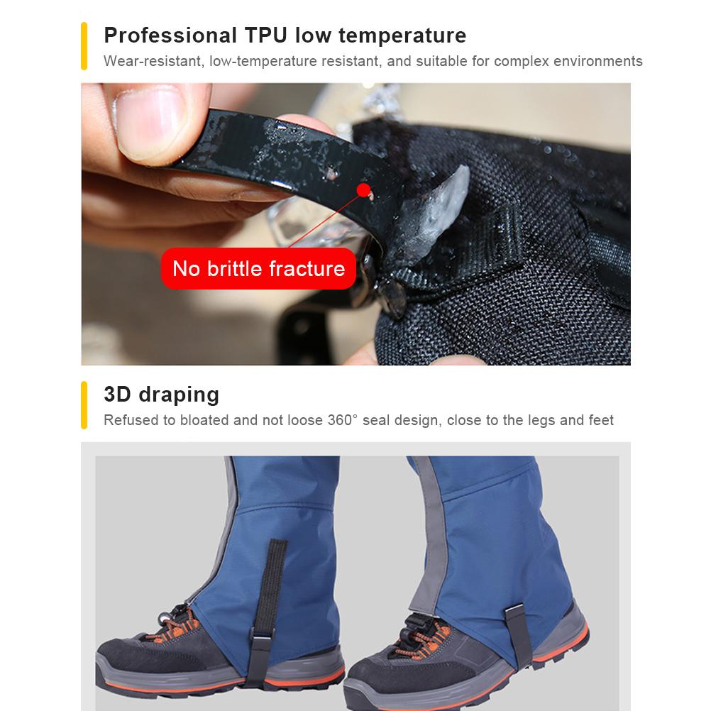 1 Pair Hiking Leg Gaiters Snow Boot Gaiters Breathable Waterproof Walking High Leg Cover for Outdoor Research Climbing