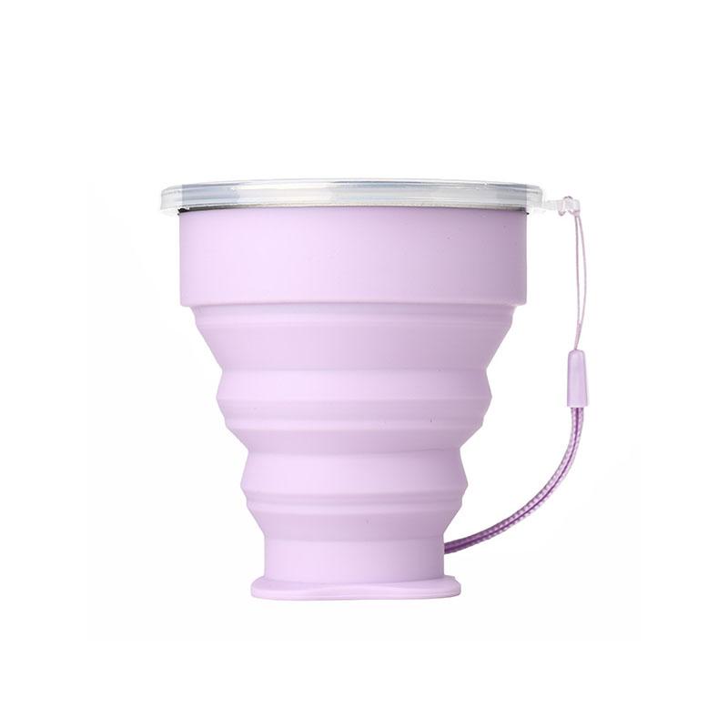 200ml Portable Silicone Folding Water Cup Outdoor Use Heat Resistant Telescopic Collapsible Foldable Mug With Lid For Travel Camping