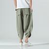 Vintage Harem Joggers Men Calf-Length Pants Streetwear Solid Color Casual Summer Pants Male Harajuku Fashion Trousers