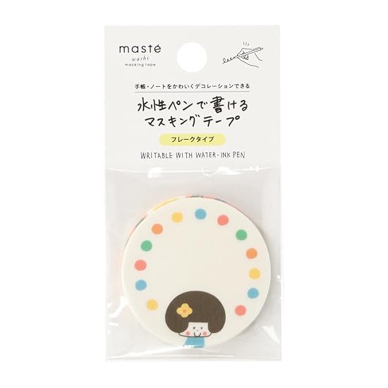 mizutama Masking Tape Writable Masking Tape Flakes for Water-Based Pens, MARK S, Circles/Colorful, B0GMHWGV4S