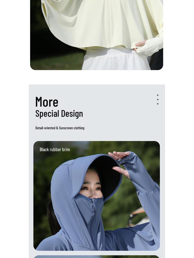 UPF50+ Anti-UV Black Sun Protection Shawl for Women, Breathable Ice Silk, Cooling Loose Fit.