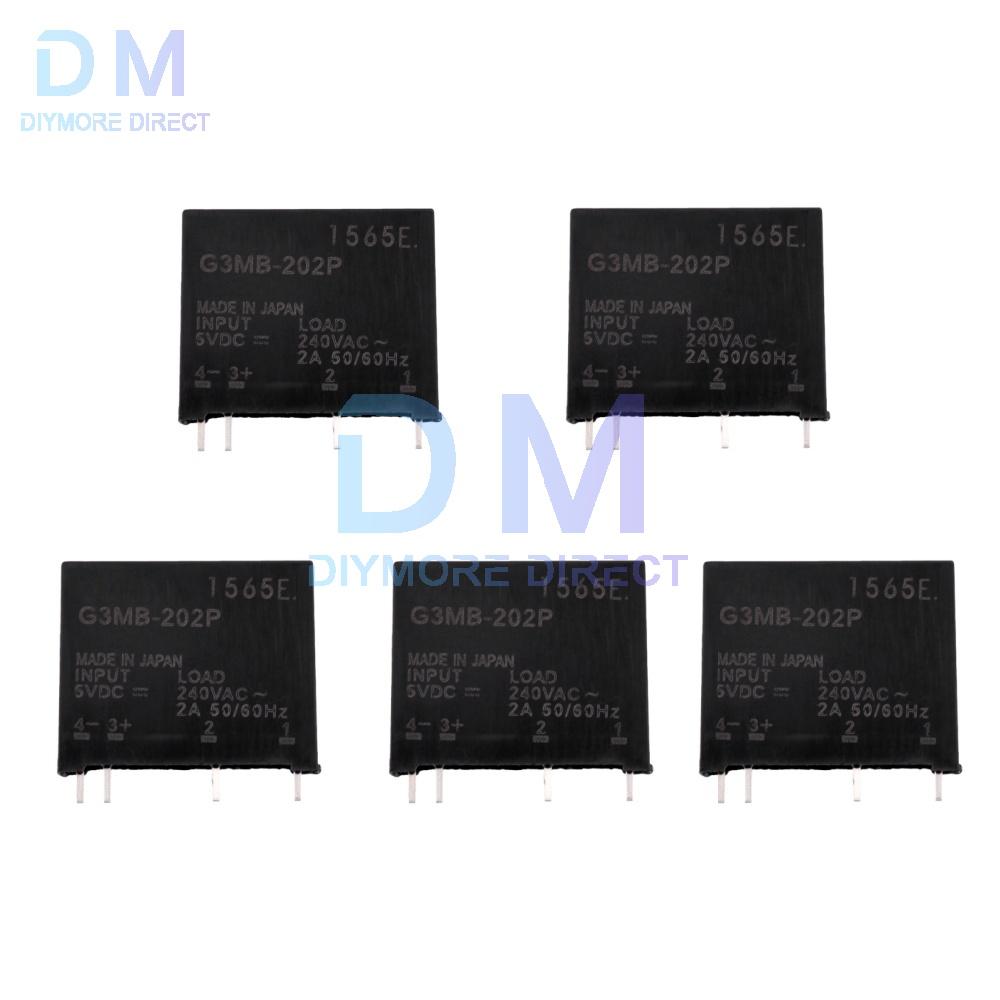 1PCS/5PCS 5V 12V 24V DC-AC Solid State Relay Module G3MB-202P G3MB PCB SIP SSR AC 240V 2A Snubber Circuit Resistor Relay Switch