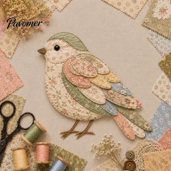 Creative Hobby Sets Garden Animal Patchwork DIY Kit, Floral Fabric Sewing Cute Retro Bundles Butterfly Bird Crafting Kit for Adults, Home Farmhouse