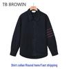 TB BROWIN 2025 Men's Embroidered Shirt Collar Jacket - Autumn/Winter Casual Wear