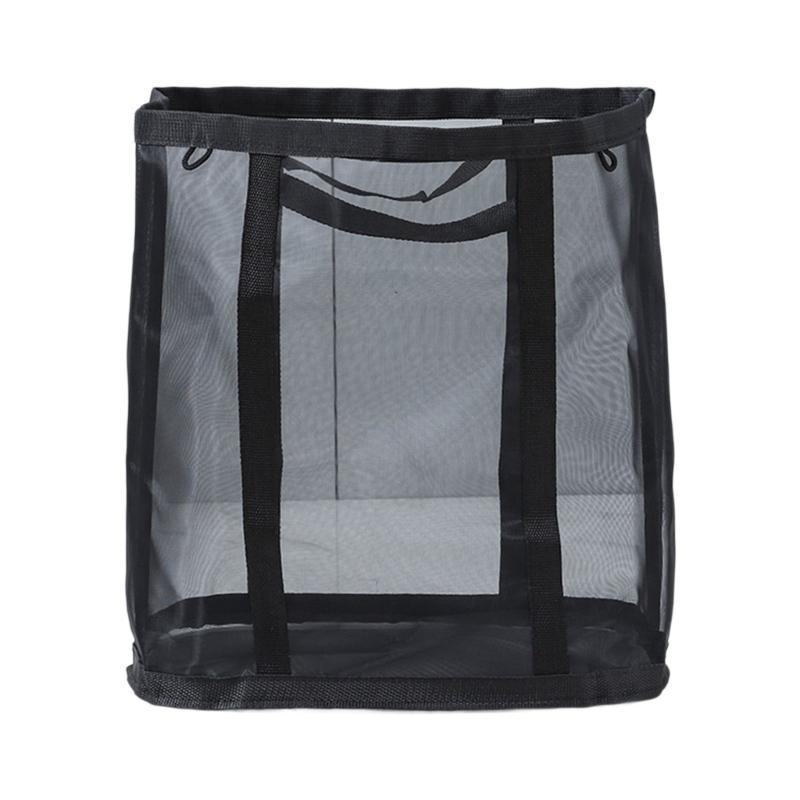 

Large Capacity Foldable Laundry Hamper with Handle Breathable Mesh Organizer for Home Storage and Organization чёрный