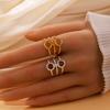 European Simple Style Geometric Circle Design Open Ring for Women - Stainless Steel