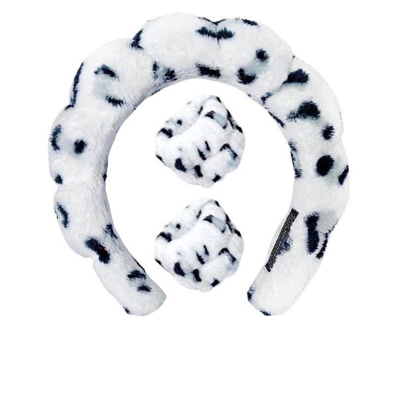 3PCS Spa Headband for Washing Face Wristband Set Sponge Makeup Headband Wrist Towels Bubble Hairband for Women Hair Accessories