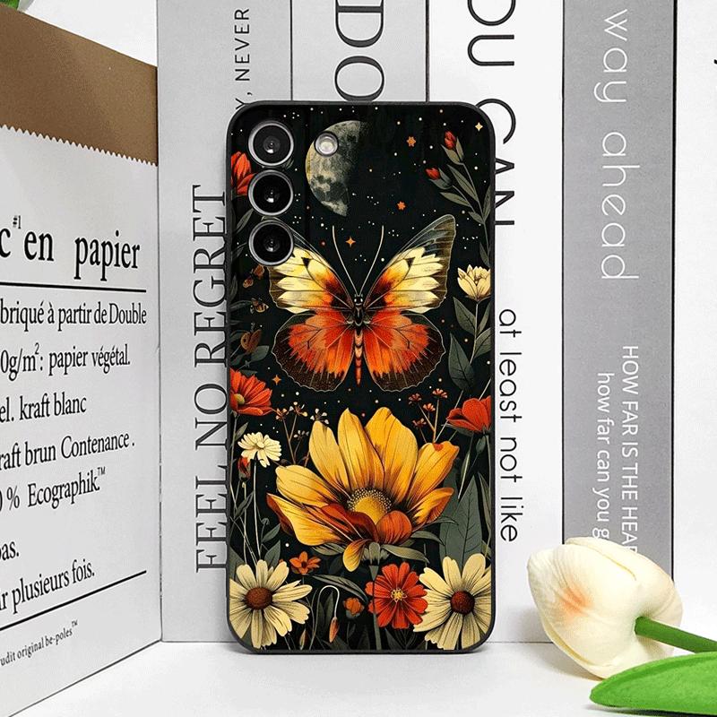 Aesthetic Moon Butterfly Flower Phone Case for OPPO Reno 13 12 F 11 10 Pro Plus A58 A79 Find X5 X3 Lite X8 X7 Frosted Soft Cover