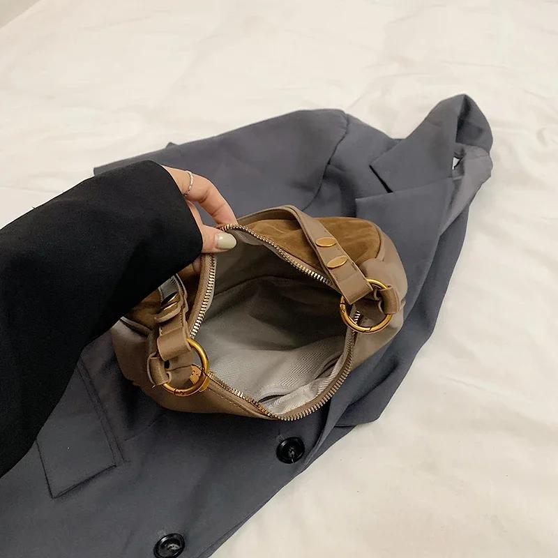 Small PU Leather Underarm Bags Lady Shoulder Bag for Women  Winter New Trend Crossbody Bag Y2K Handbags AVE