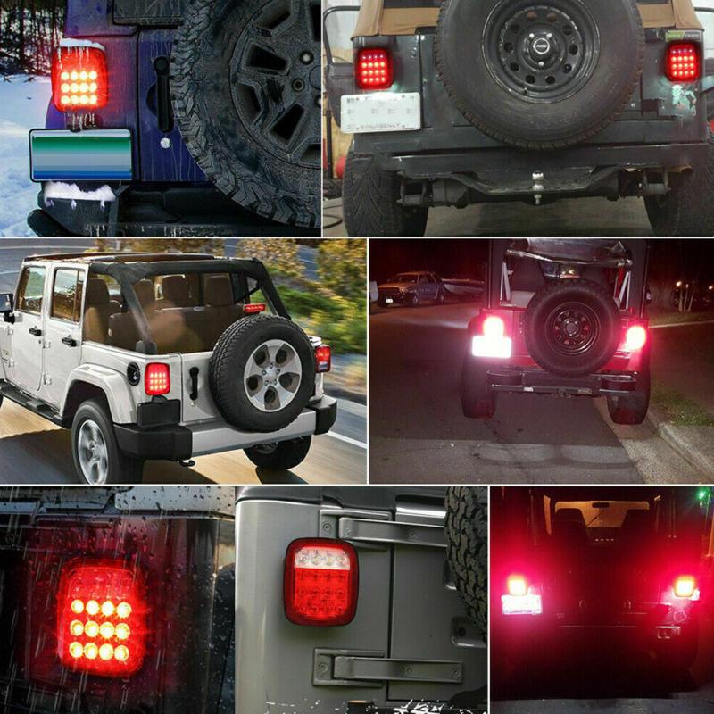 2pcs Car Led Rear Tail Light Installation Reversing Brake Lamp Modified Parts Compatible For Tj