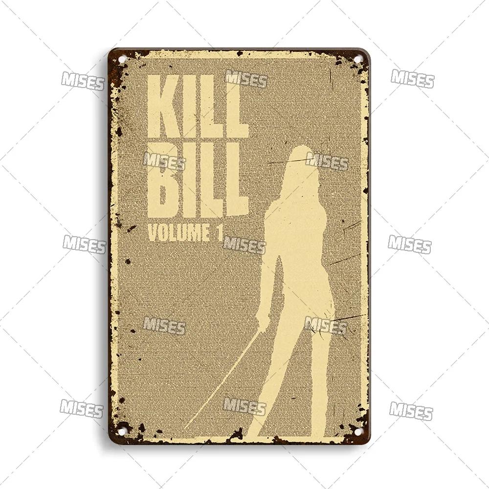 MISES Kill Bill:Sv.1 Klasický filmový bar Kovová cedule Vintage plakát Rezavý kovový talíř Průmyslový dekor Domov Kavárna Klub Kovová plaketa