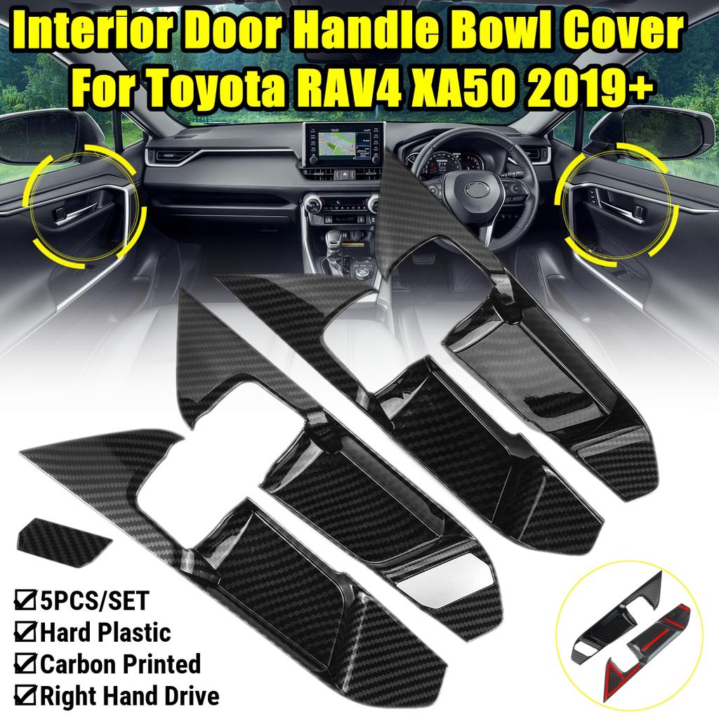 Door Side Handles Cover Trim Decor Black Fit Toyota RAV4 2019 2020 Auto