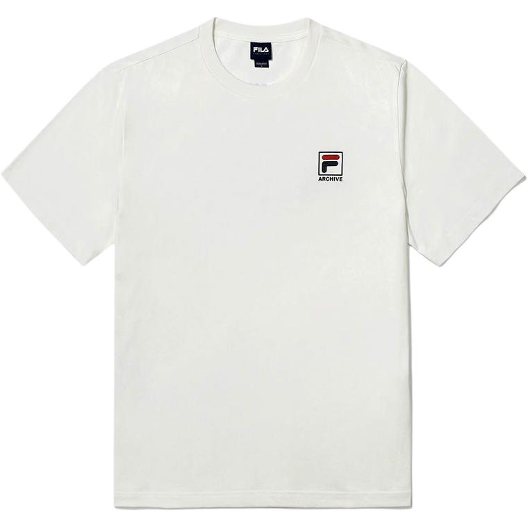 

New FILA Cotton Blend F Box Short Sleeve T Shirt T Shirt Unisex White FS2RSG2103XI-VY 95