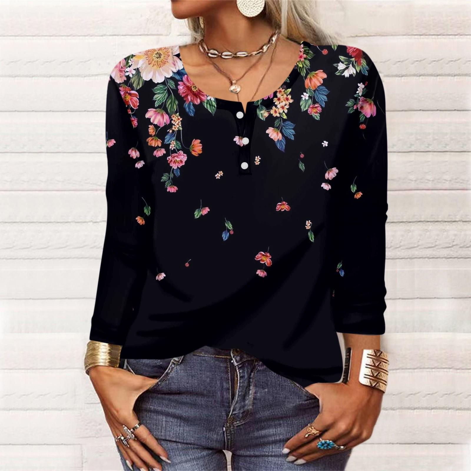 

Рубашки с длинным рукавом для женщин, футболки с рисунком и принтом, блузки, повседневные базовые топы больших размеров, пуловеры XXXL чёрный