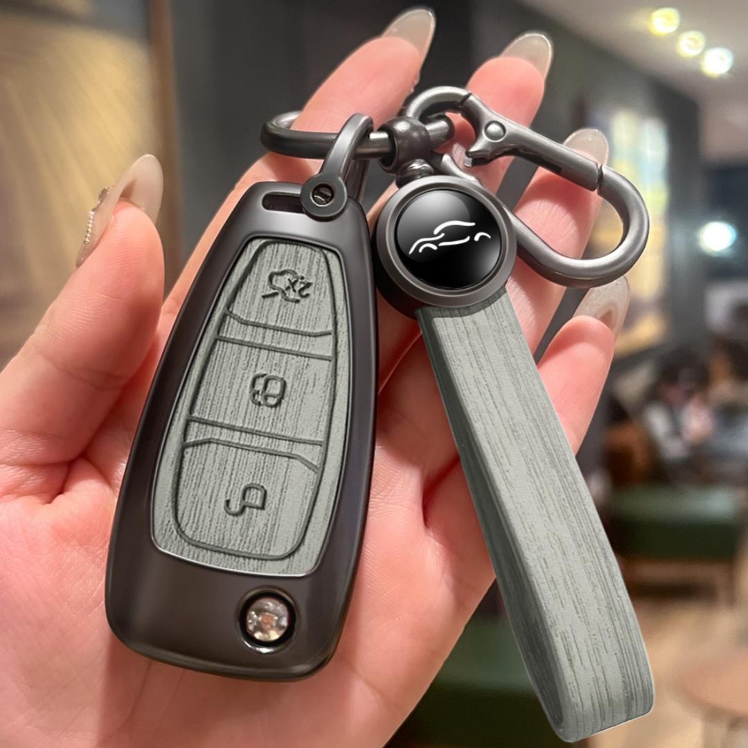 

Чехол для автомобильного ключа с 3 кнопками для Ford Ranger C-Max S-Max Focus Galaxy Mondeo Transit Tourneo Custom Keychain Protector Ford серый