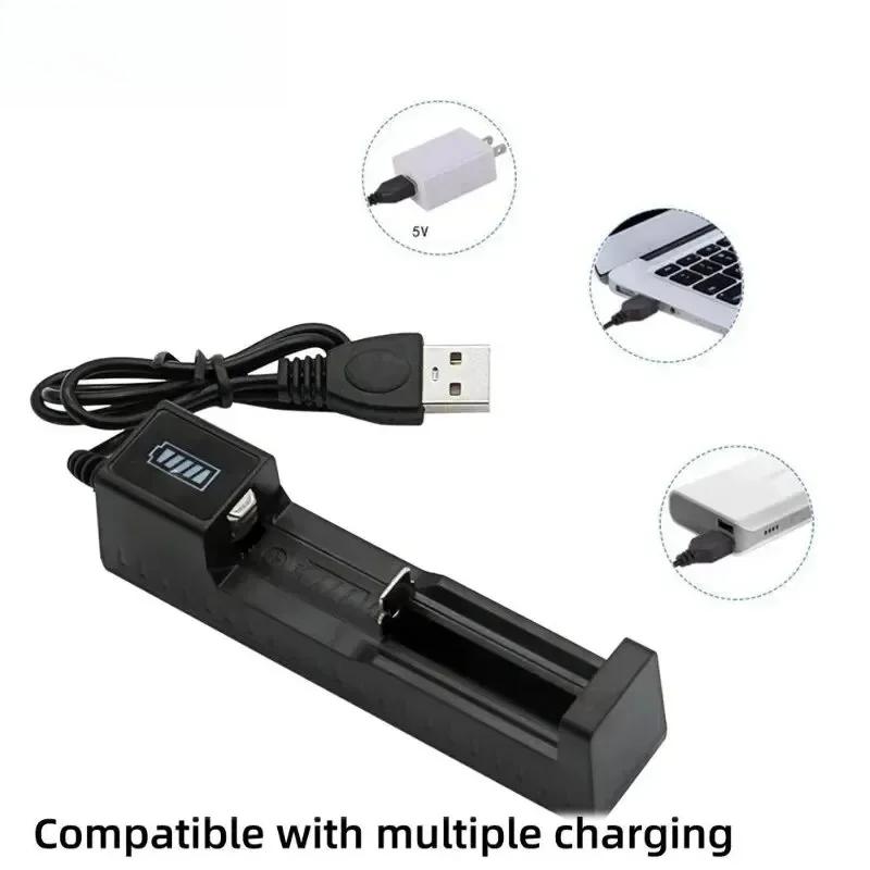 FASO Dual 18650 Battery Charger Black 2 Slots For 18650 Charging 4.2V Rechargeable Lithium Battery Charger for Laser Flashlight