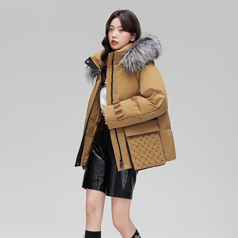 Yaya 2024 Women's Hooded Korean Style Thickened Down Jacket