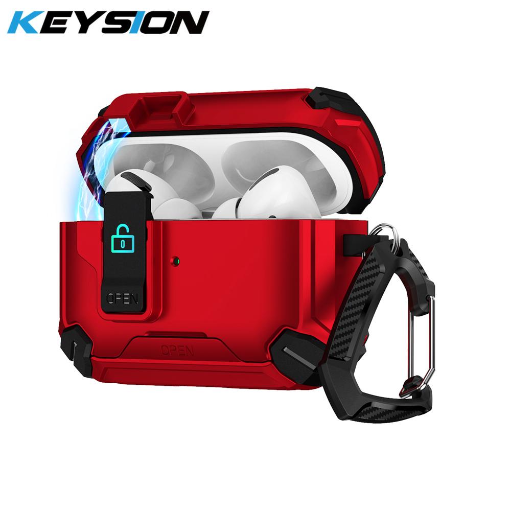 KEYSION Magnetic Automatic Switch Earphone Case for Airpods Pro 3 Pro 2 Shockproof Phone Stand Headphone Cover for AirPods 4 3 2 1