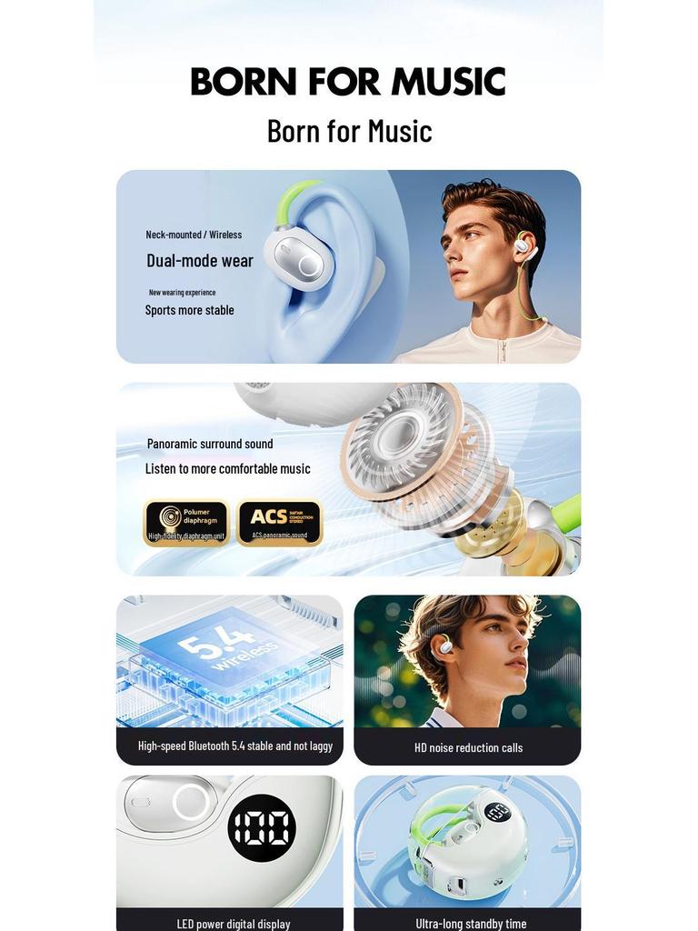 AI Smart Translation Bluetooth Headset: True Wireless, In-ear/On-ear, Long Battery Life, Waterproof
