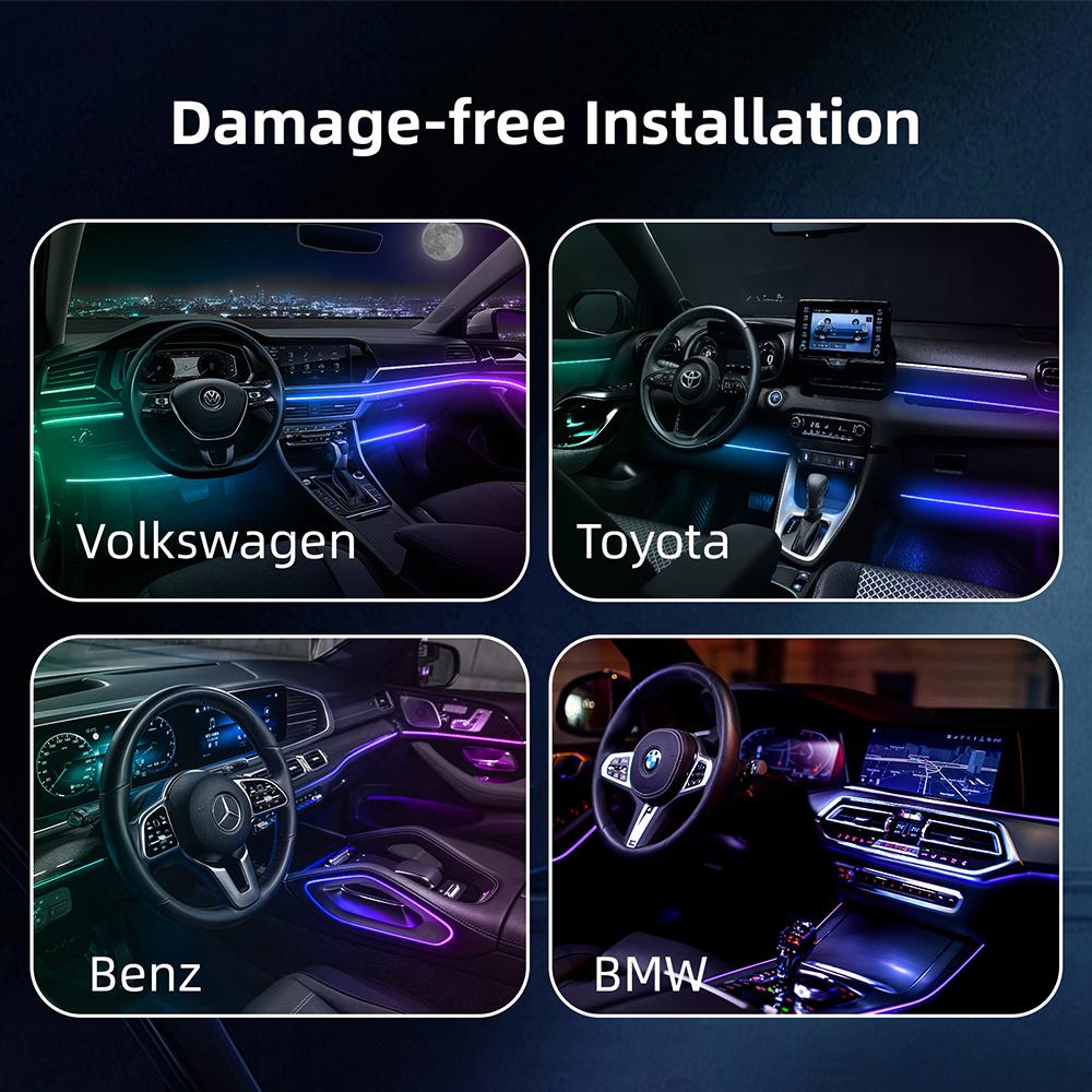 NEW Universal Symphony Car LED Ambient Light 256 RGB Color Car Interior Acrylic Light Guide Decoration Atmosphere Light